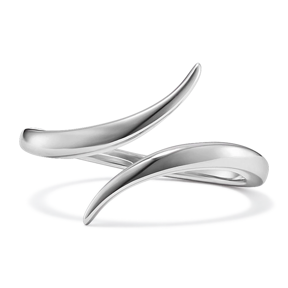 Gossamer Sterling Silver Wrap Ring This sterling silver wrap ring features a bold design while maintaining a slim profile. This sleek ring is crafted with care in quality sterling silver. Sterling silver Approx. 1.5mm band width Engravable and resizable