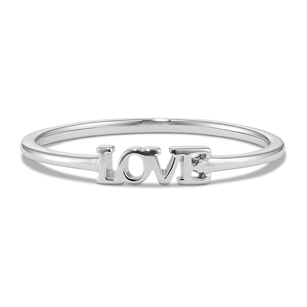 14K White Gold Love Ring
This 14-karat white gold ring features the word ‘love,’ making a meaningful gift or a beautiful daily accessory. Wear it solo, or stack it with favorites.

14k white gold
Approx. 1mm band width
Engravable and resizable