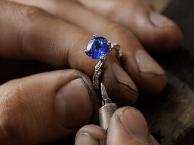 Chantilly Engagement Ring in Platinum Intricate milgrain detailing forms a lacy, botanical design along this band of this vintage-inspired engagement ring. Crafted in sleek platinum, the design features natural diamond accents for a dash of sparkle. Add the center stone of your choice to complete this dreamy ring. For more information on selecting your center stone, live chat online, call a customer service representative at 1-866-467-4263, or visit one of our store locations. 15 round natural diamond accents at approx. 0.05 tcw Center stone sold separately Platinum Approx. 2.5mm band width Engravable and resizable